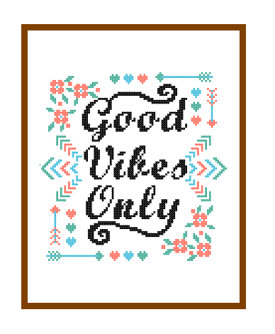 Inspirational chart Don/'t wait to be happy Instant Download PDF Positive pattern Motivational Cross Stitch