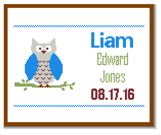 Instant Download Baby Sampler DIY customizable Pattern Owl ...