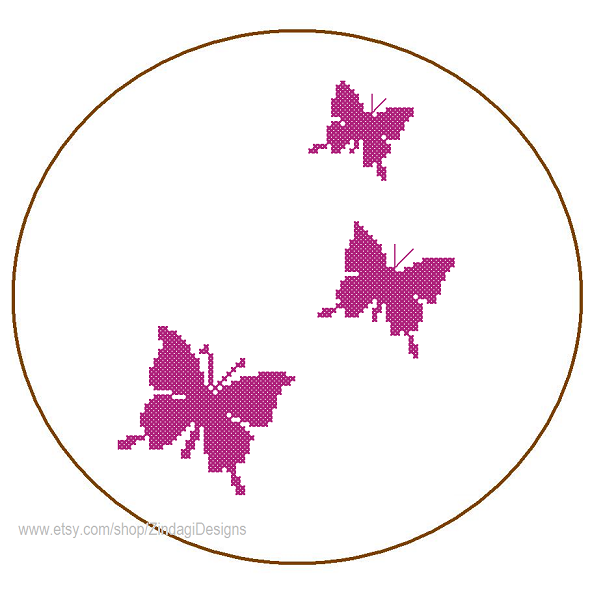 Free Instant Download Cross Stitch Pattern Butterflies Cross Stitch Pattern Butterfly Zindagi Designs