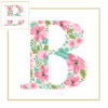 Floral Monogram B Cross Stitch Pattern B Initial B Letter Cross Stitch ...