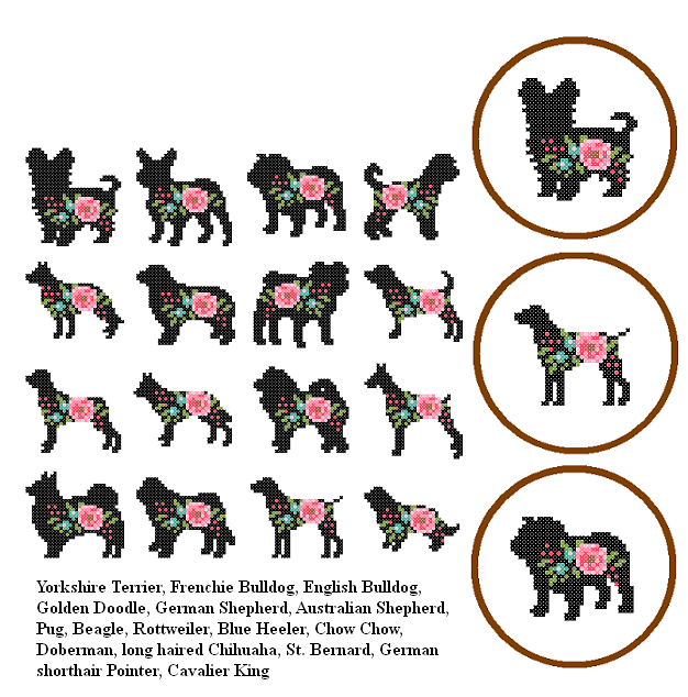 St Bernard Puppies Cross stitch pattern pdf format