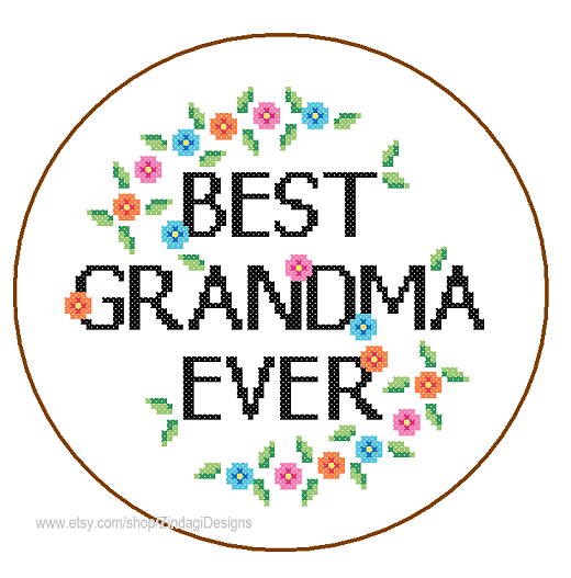 Grandma cross stitch mothers day cross stitch Pattern Instant Download