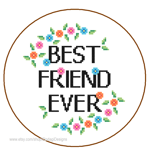 Best Friends PDF Downloadable Counted Cross Stitch Pattern 14 ct